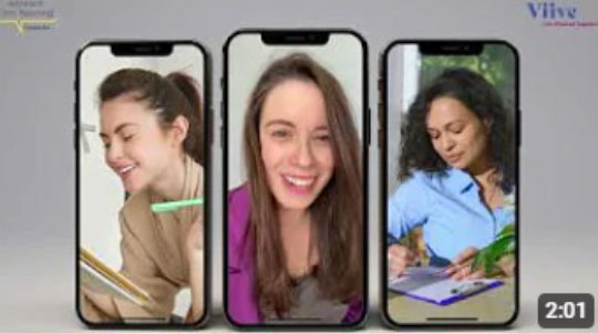 Three smartphones displaying images of people, aligned horizontally against a grey background.