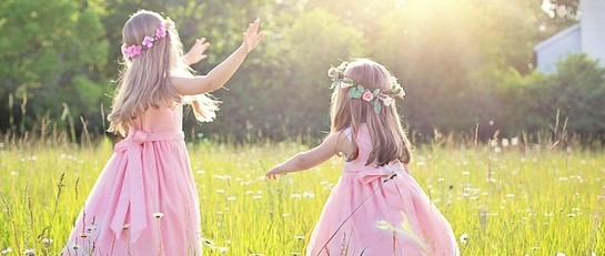 sisters554x230 sisters in a field of daisies